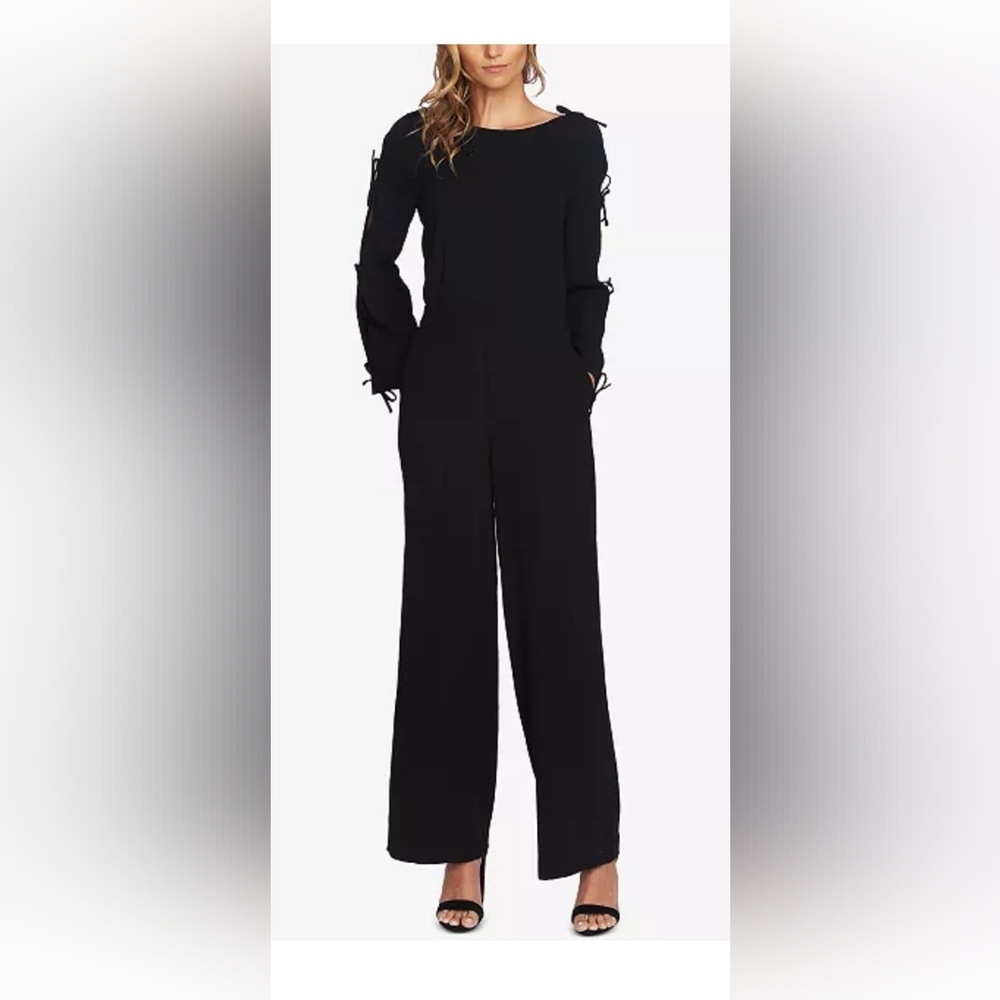 CeCe black long sleeve pant suit - Picture 1 of 5